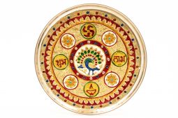 Decorative tray peacock and shubh labh 11.75: